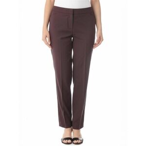 ROZ & ALI Women's Dress Pants Size 16 Dark‎ Burgundy The Smart Fit